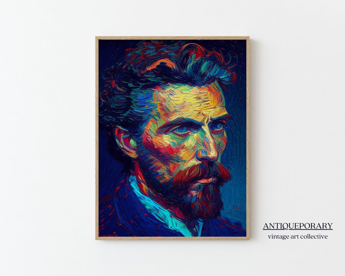 Man Portrait Painting Portrait Oil Paint Moody Portrait Print Dark Oil Painting Decor Hint Prints Dark Academia Decor Fathers Day Gift