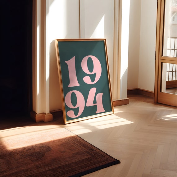 Retro Custom Year Typography Poster Print