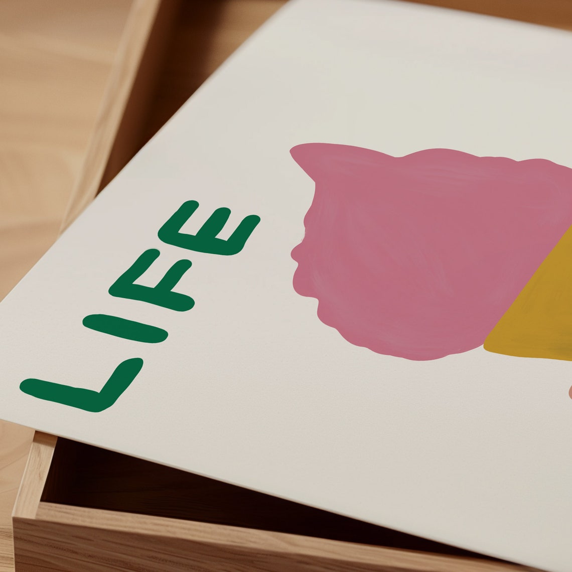 Life Is Fantastic Pink Ice Cream Cone Cheerful Quote Kitchen Poster - Image 2