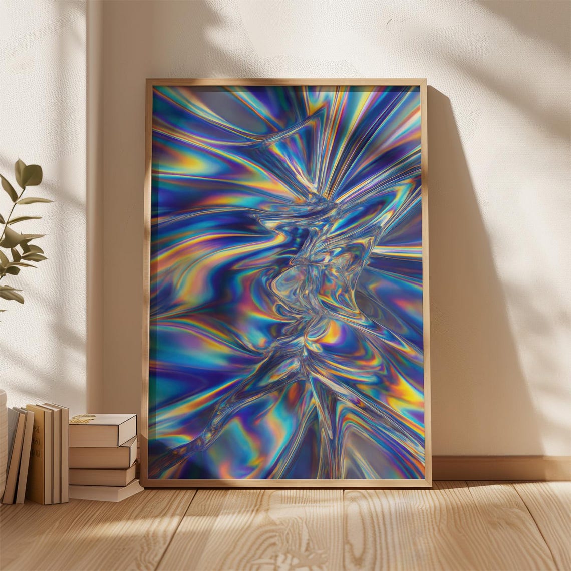 Chromaflux Holographic Iridescent Liquid Crystal Abstract Poster