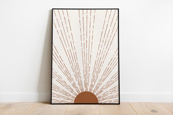 Boho Sunrise Print Home Decor Simple Print Home Wall Art Bohemian Home Decor Minimal Poster Art