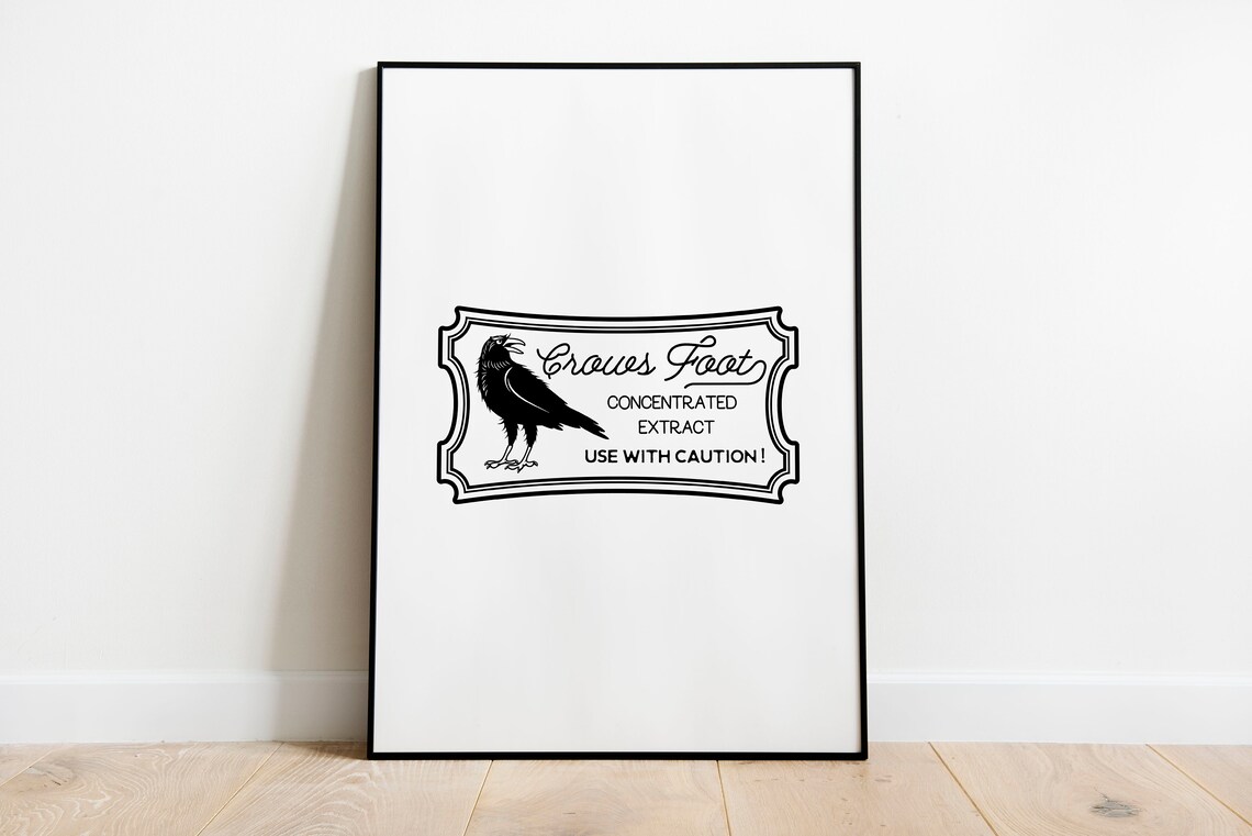 Spooky Black Crow Potion Label Halloween Wall Art Vintage Apothecary Poster - Image 3