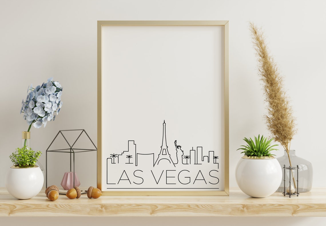 Las Vegas Nevada Eiffel Tower Minimalist Skyline Line Art Poster - Image 3