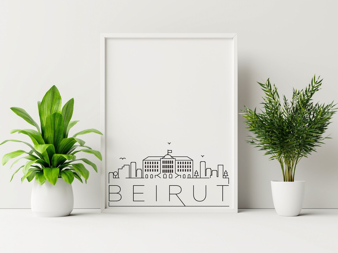 Beirut Skyline Art Print, Black and White Lebanon - Image 3