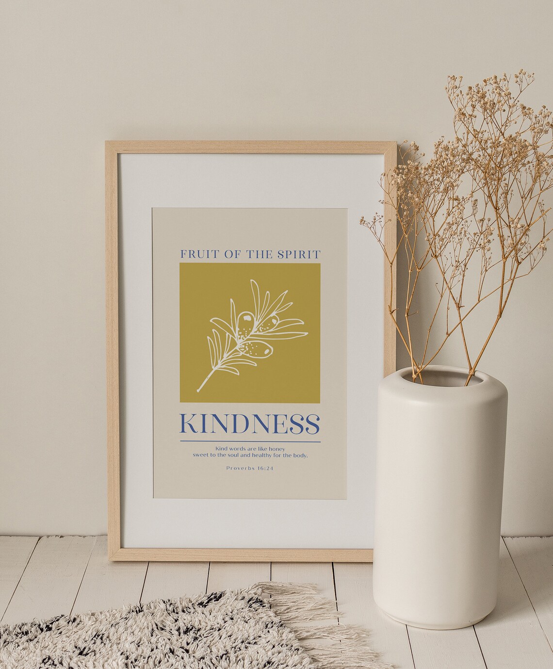 Fruit of the Spirit Kindness Proverbs 16:24 Botanical Art Print - Image 2