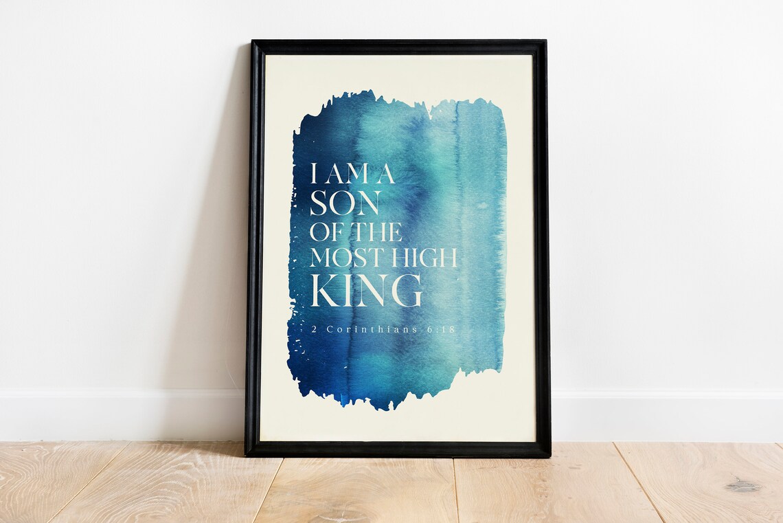 I Am A Son Of The Most High King, Christian Wall Art Print - Image 3