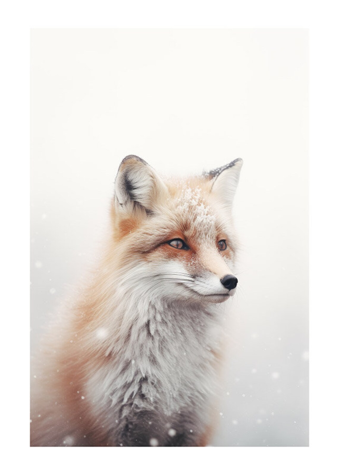 Winters Whisper Majestic Fox In Snowfall Art Print - Image 2