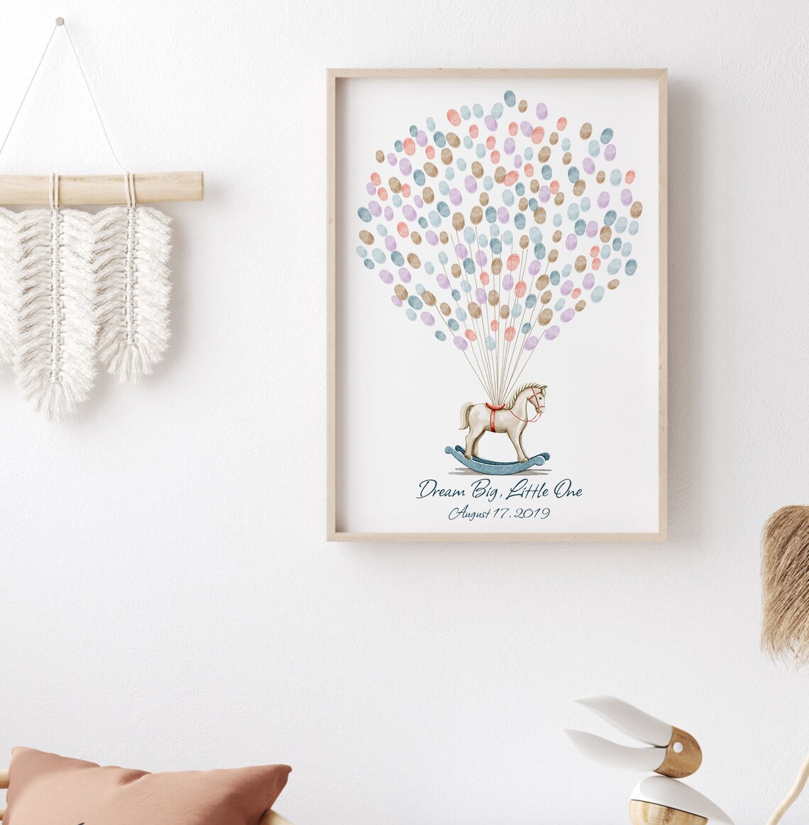 Rocking Horse Birthday Guest Book Watercolor Art Print - Image 2