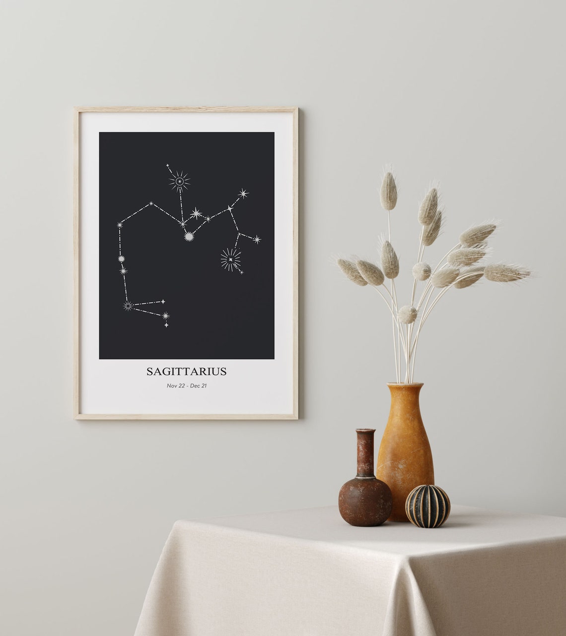 Sagittarius Zodiac Print Zodiac Constellation Sagittarius Star Sign Modern Geometric Poster Astrology Print Star Sign Instant - Image 2
