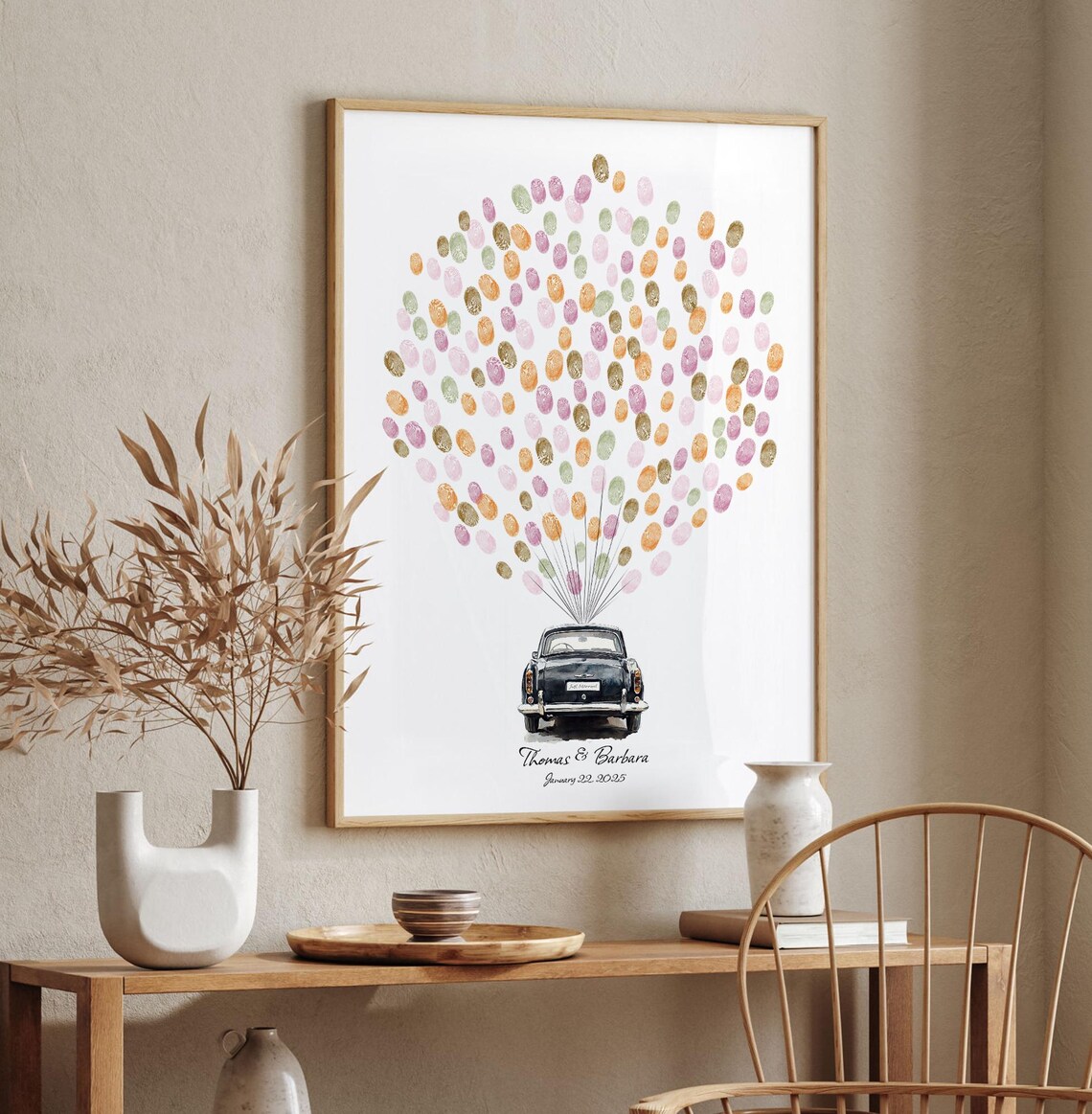 Luxury Car Fingerprint Guest Book Wedding Art Print - Image 3