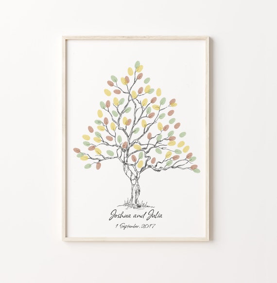 Customizable Thumbprint Tree Guest Book Art Print