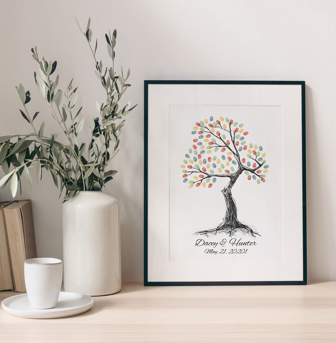 Sketch Fingerprint Tree Wedding Guest Book - Image 2