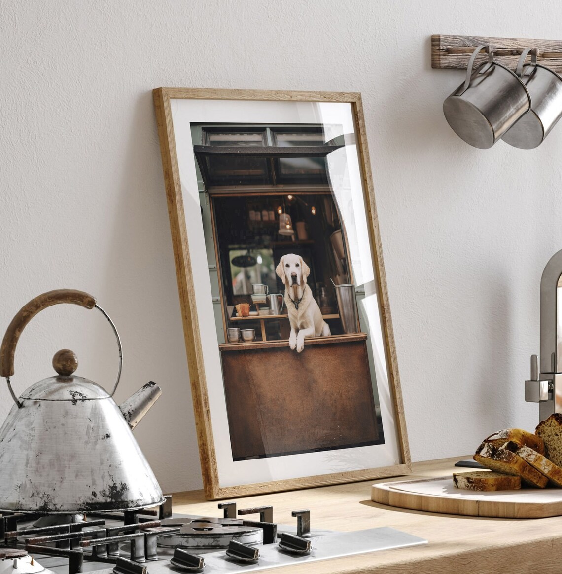 Golden Retriever Food Truck, Playful Kitchen Decor - Image 3