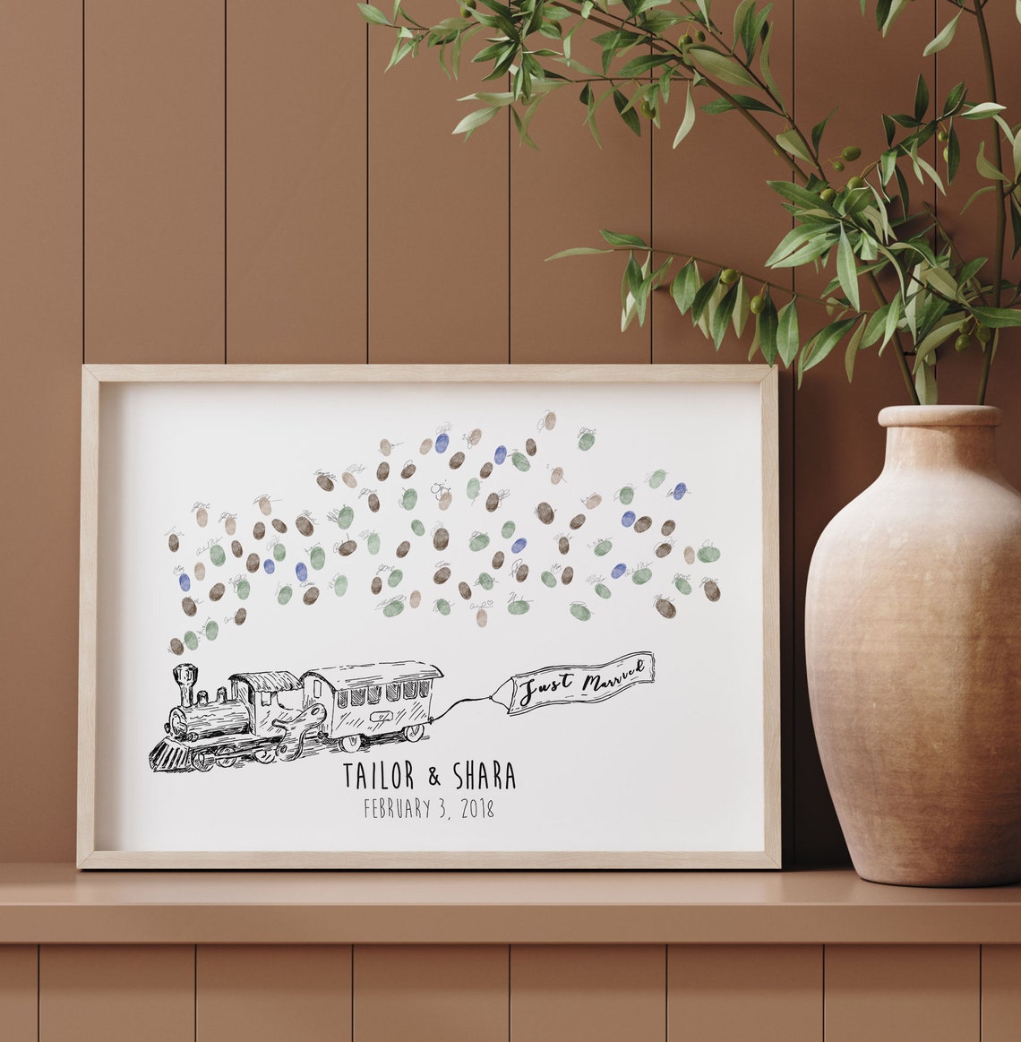 Wedding Train Sketched Train, Just Married Art Print - Image 3