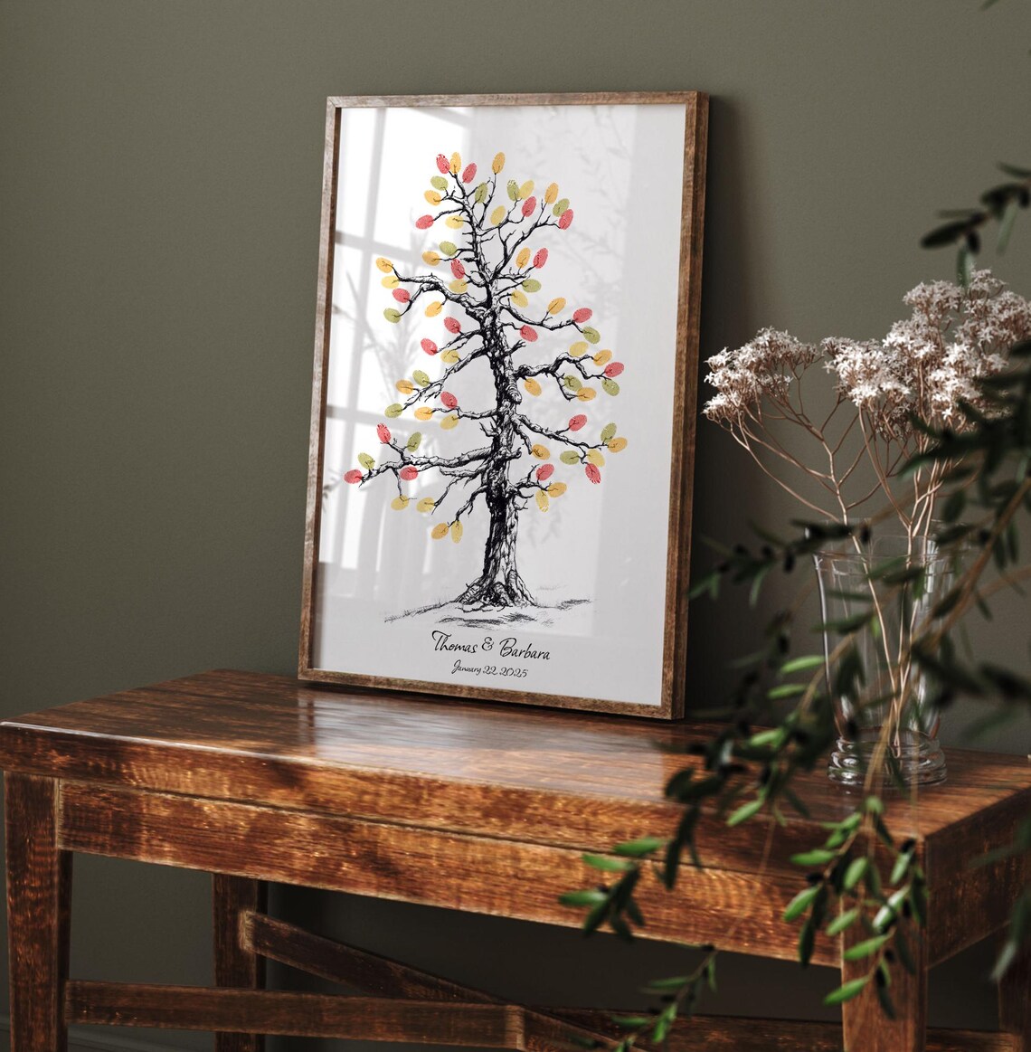 Autumn Tree Fingerprint Wedding Guestbook Alternative - Image 3