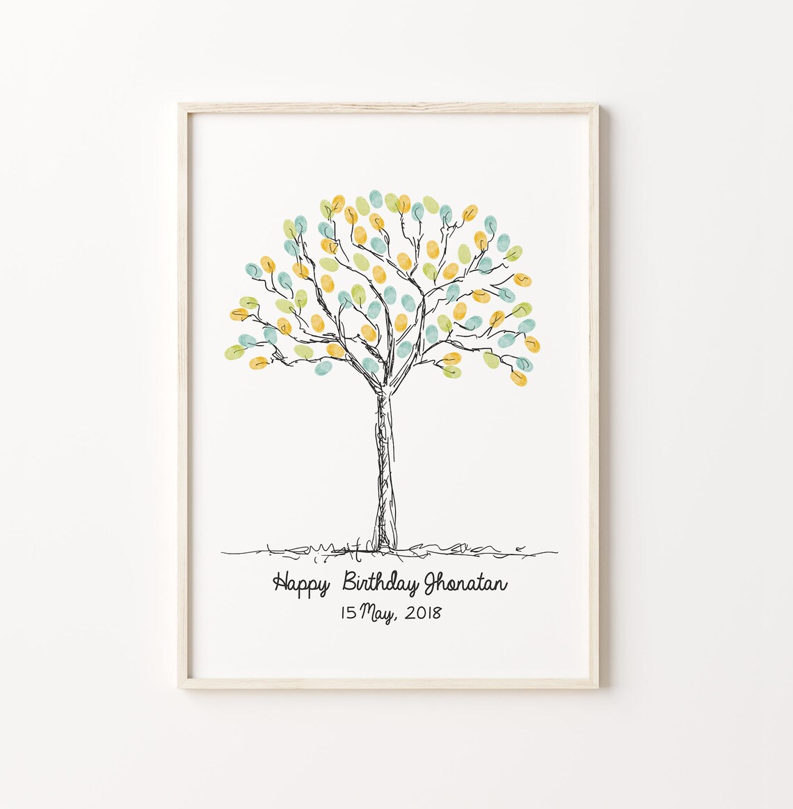 Custom Thumbprint Tree Guest Book Wall Art Print