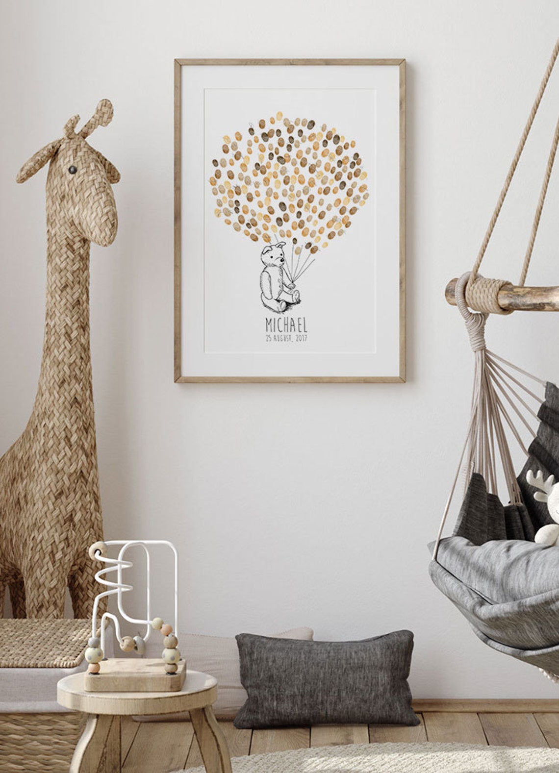 Sketch Bear Guest Book, Custom Baby Shower Art Print - Image 2