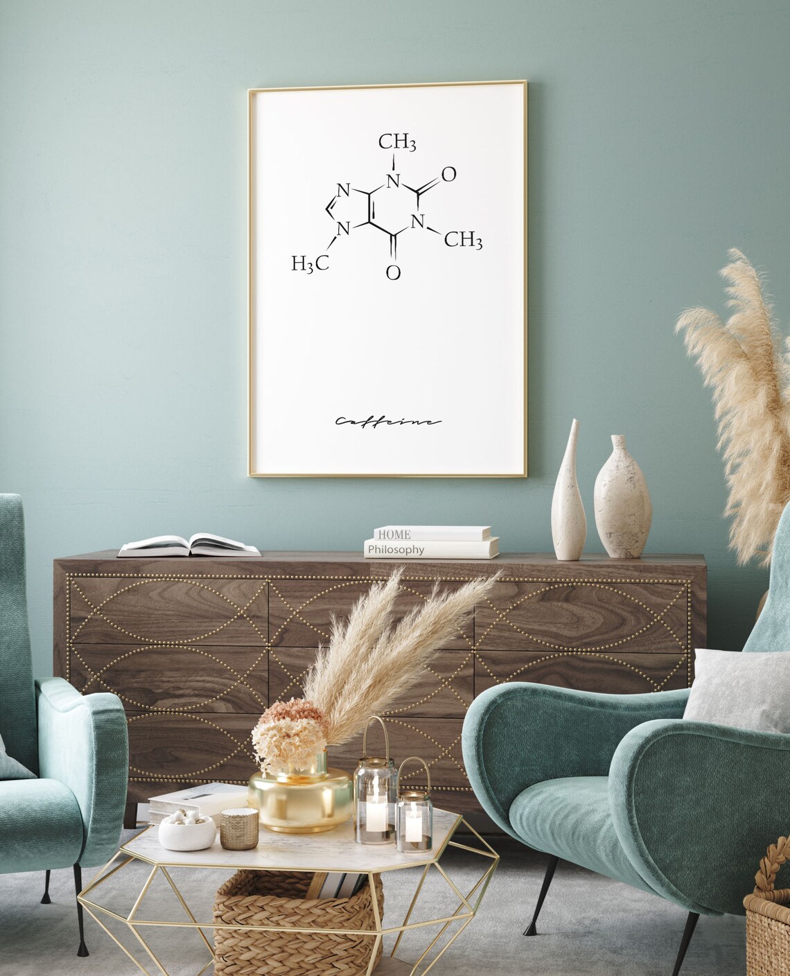 Caffeine Molecule Art Coffee Print Kitchen Wall Art Kitchen Decor Caffeine Print Science Poster Instant - Image 4