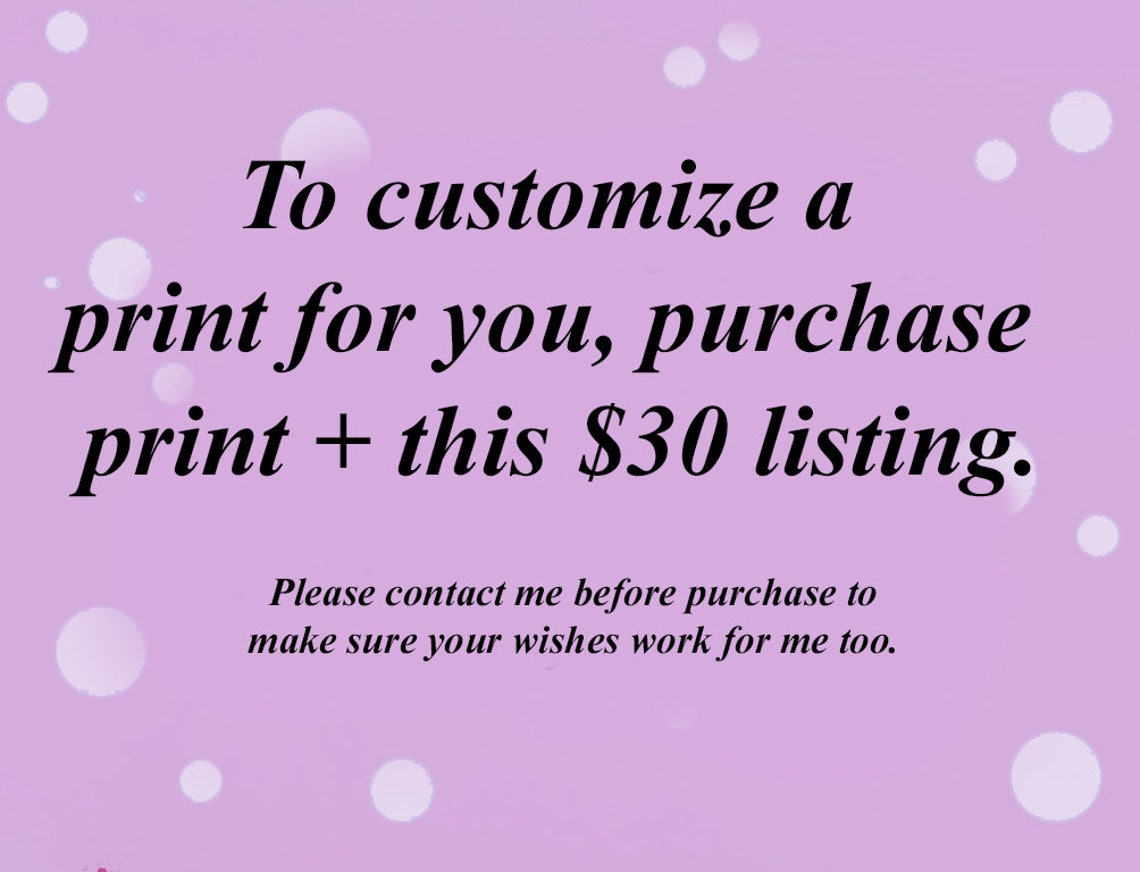 Custom Artwork Personalization Service Add-On Listing Poster