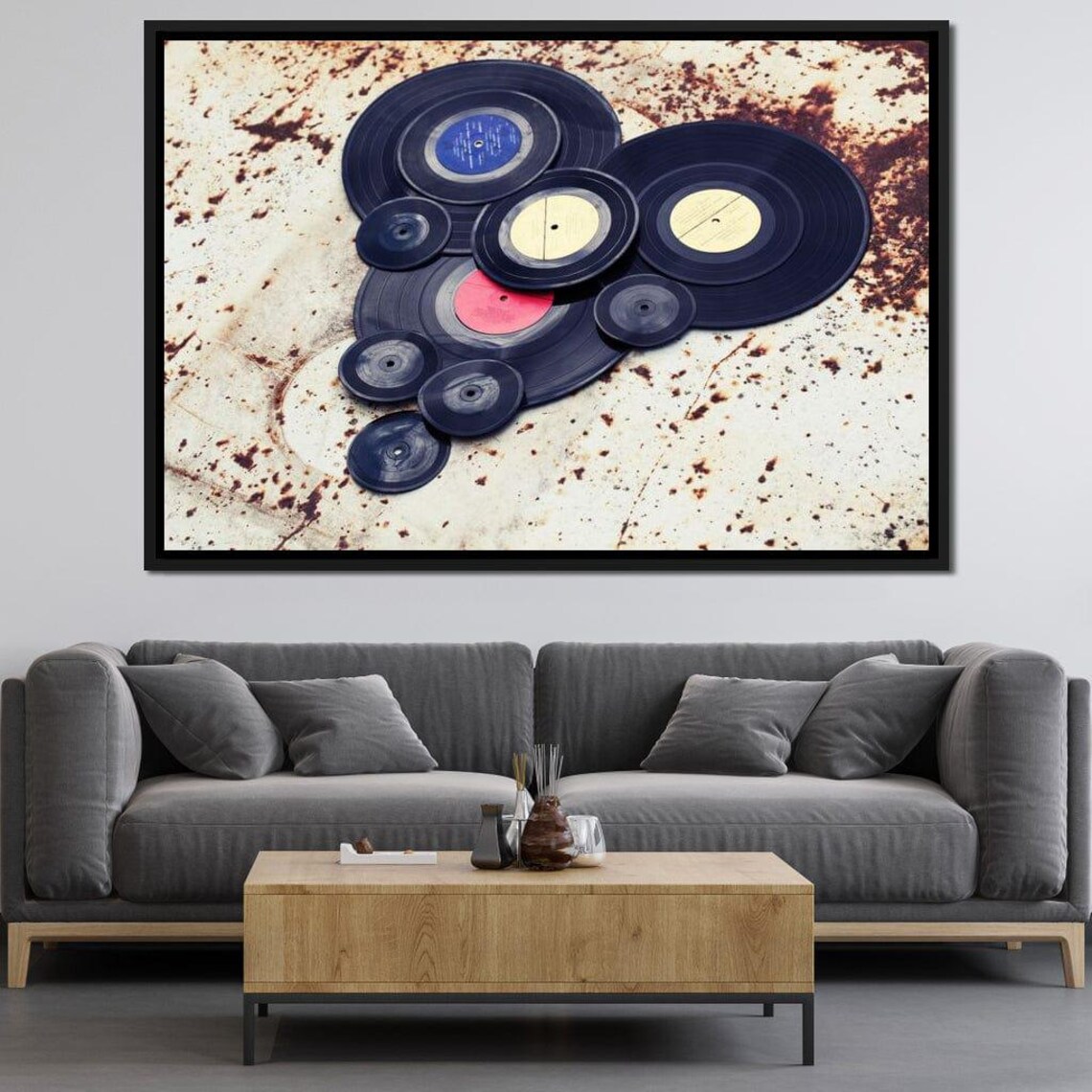 Heart Shaped Vinyl Records, Music Art Print