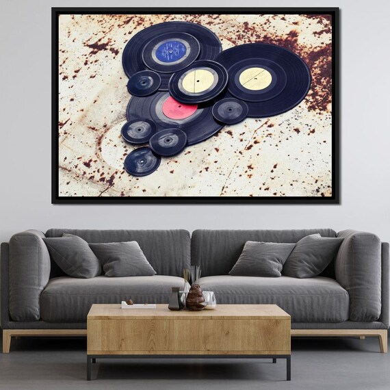 Heart Shaped Vinyl Records, Music Art Print