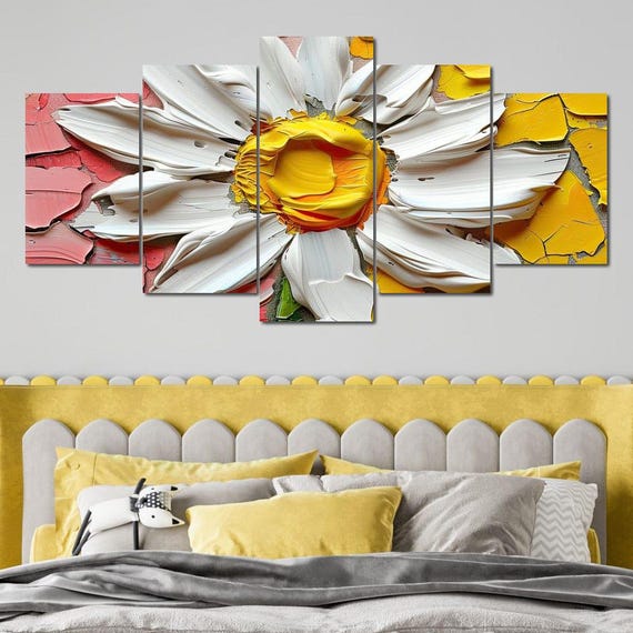Sunlit Petal Burst Vibrant Yellow Floral Wall Art Flower Decor Nature Inspired Modern Artwork Bold Floral Design By Nichecanvas