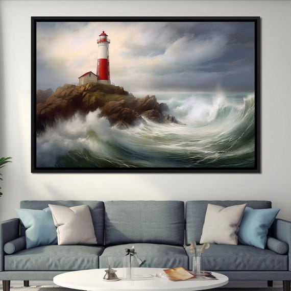 Captivating Lighthouse Nautical Wall Art Coastal Home Decor Scenic Landscape Maritime Decor Seaside Painting By Nichecanvas