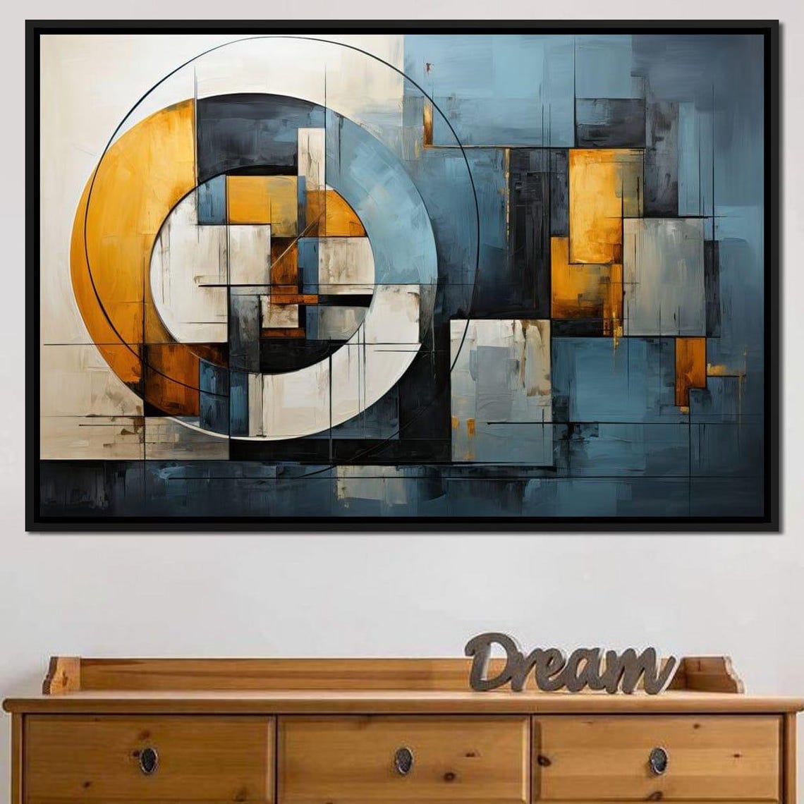 Shape Symphony Geometric Abstract Print Modern Wall Art Color Block Decor Multi Panel Design By Nichecanvas - Image 3