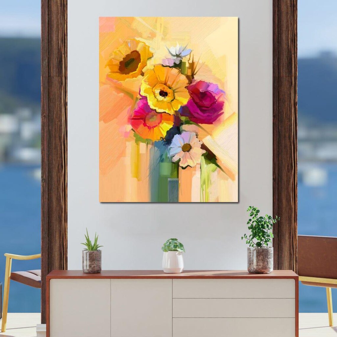 Cheerful Yellow Bloom Bouquet Watercolor Floral Wall Art Print - Image 4