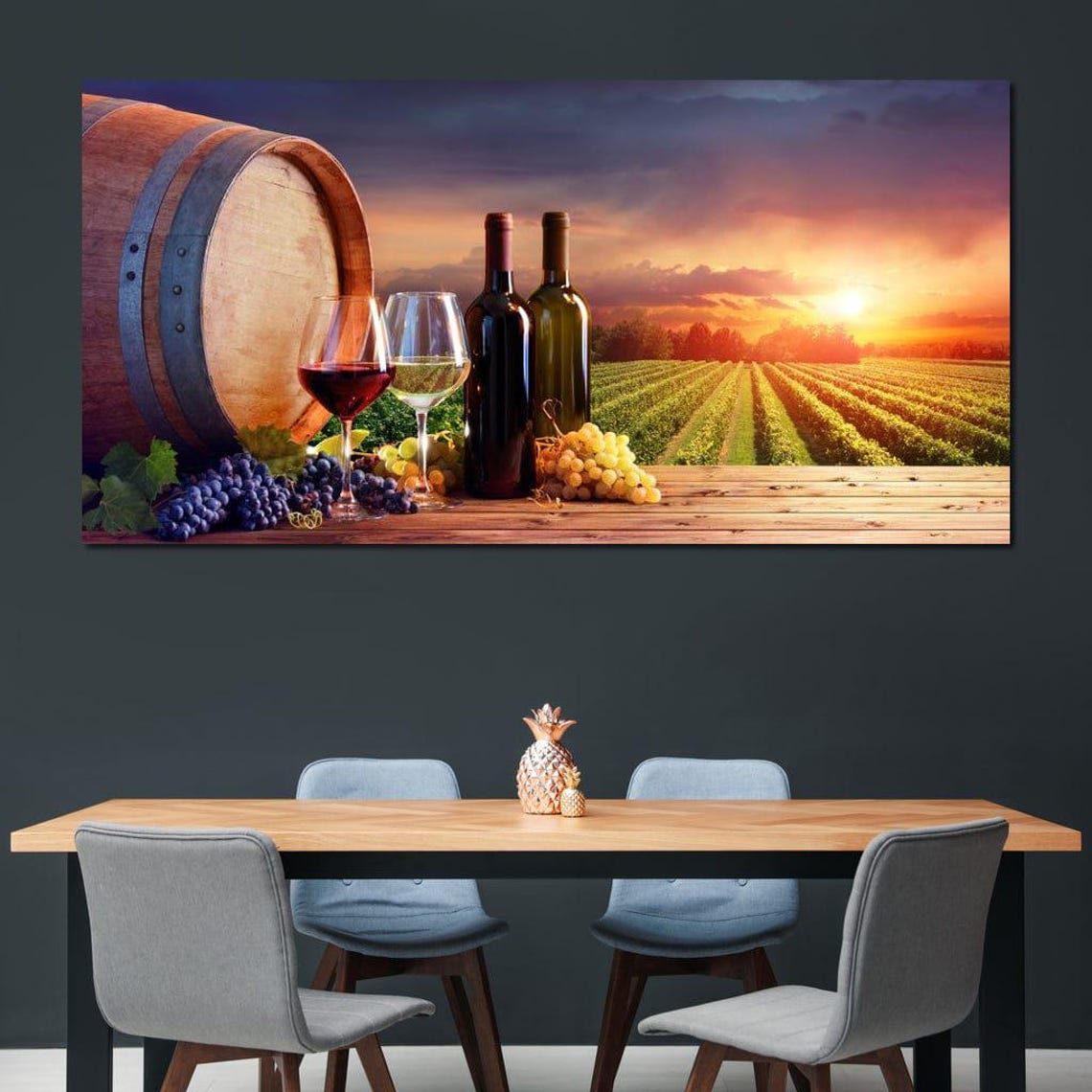Wine Valley Sunset Vineyard Wall Art Nature Decor Wine Lovers Gift Rustic Home Decor Elegant Farmhouse Decor By Nichecanvas - Image 3