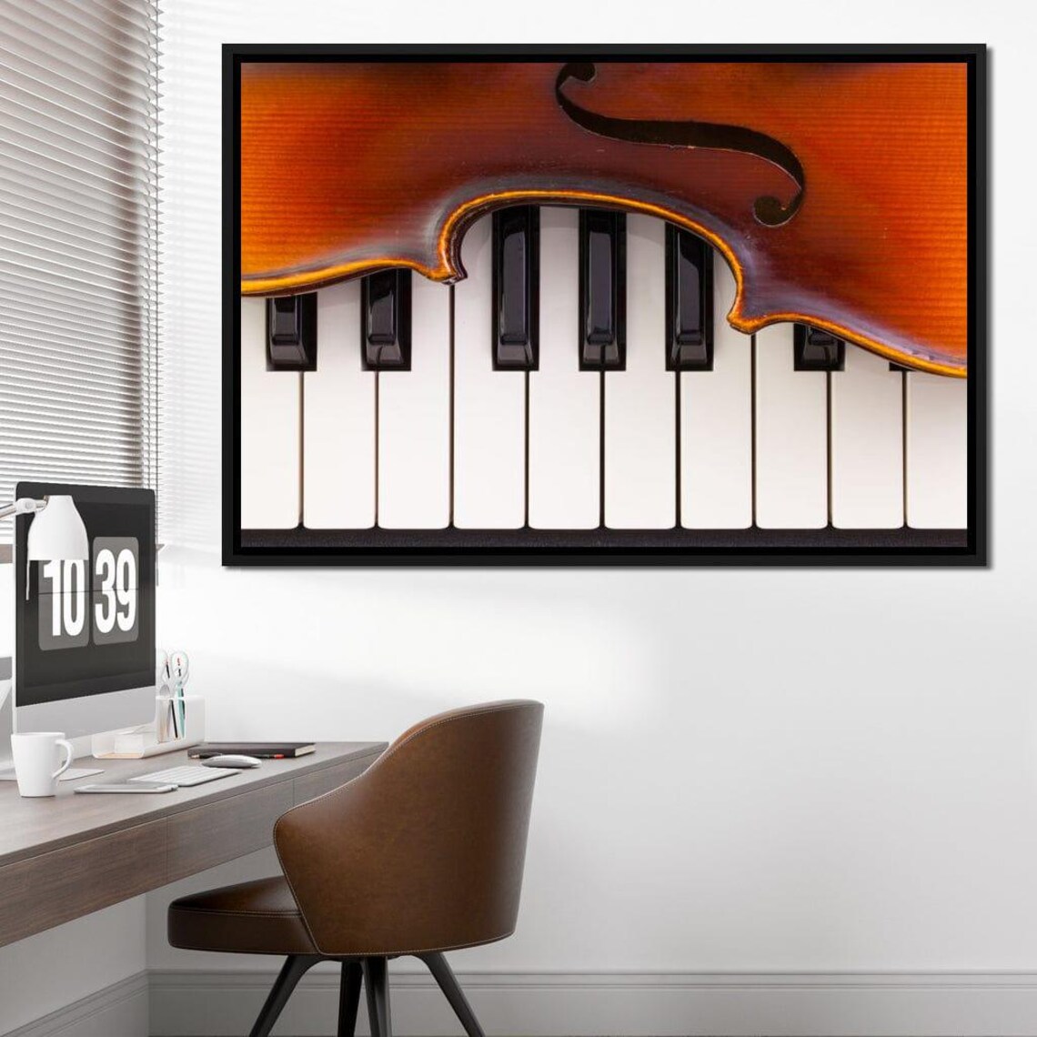 Violin Piano Keys Hybrid Photography Musical Instrument Wall Art Poster - Image 2