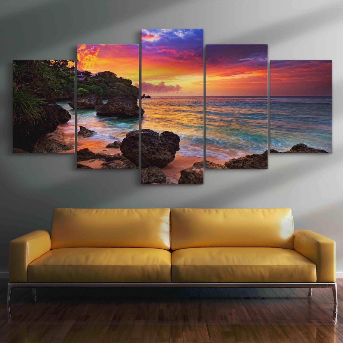 Sunset Beach Romance, Coastal Art Print