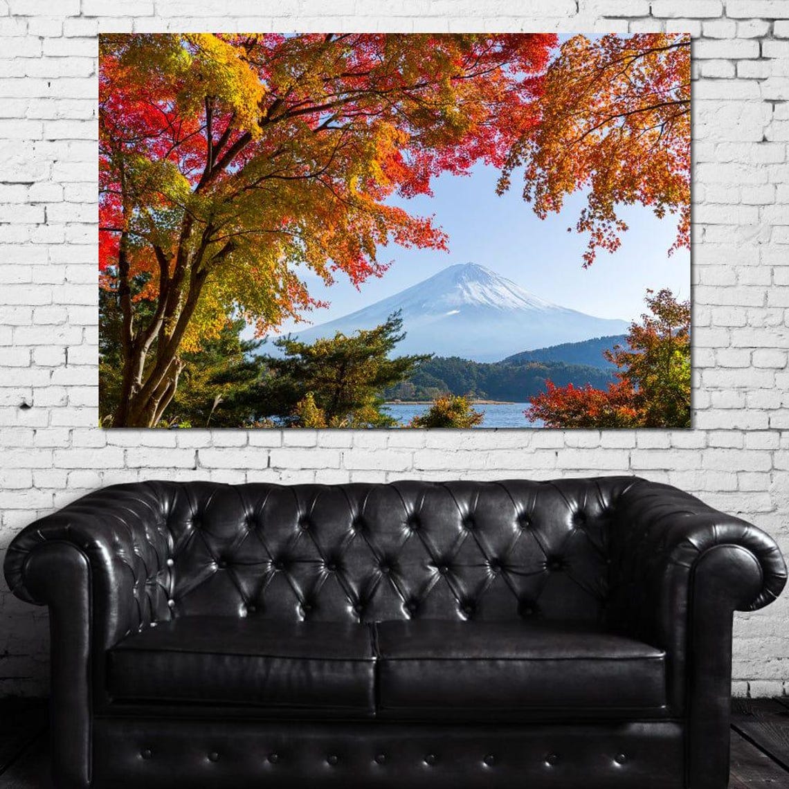 Mount Fuji Framed By Autumn Maple Leaves Scenic Japan Travel Poster - Image 3