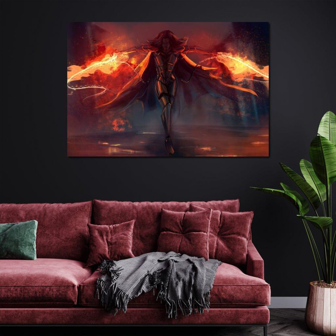 Fire Succubus, Dark Fantasy Wall Art Print - Image 3