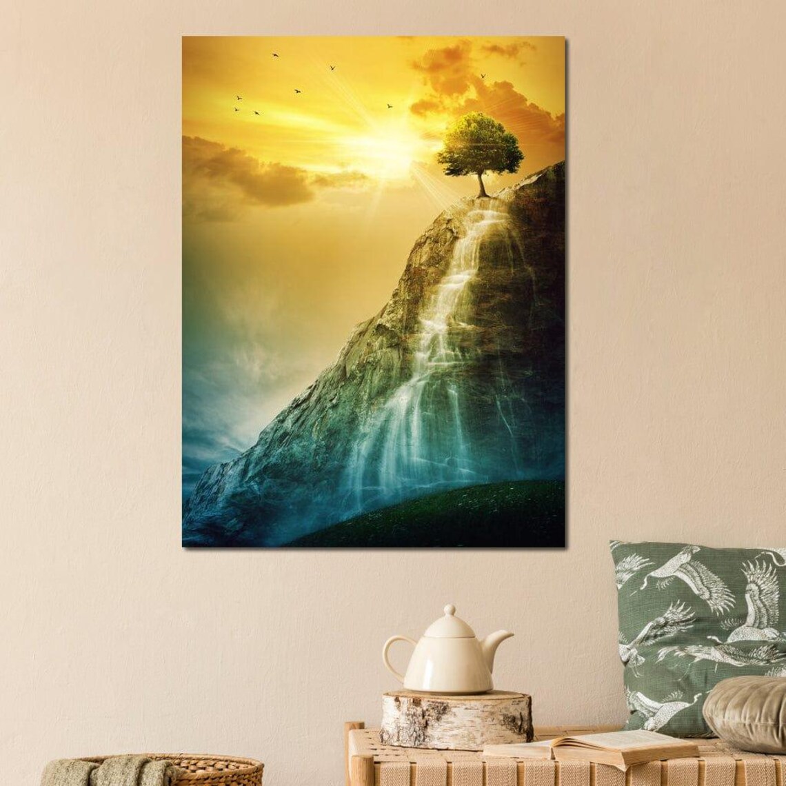 Waterfall Tree, Nature Art Print - Image 4