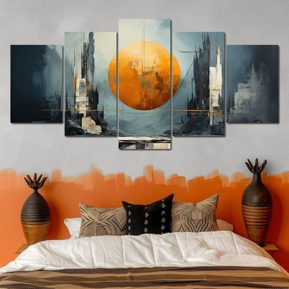 Circle Of Creative Contemplation Abstract Decor Modern Art Print Sunset Reflection Unique Wall Art Relaxing Vibe By Nichecanvas - Image 4