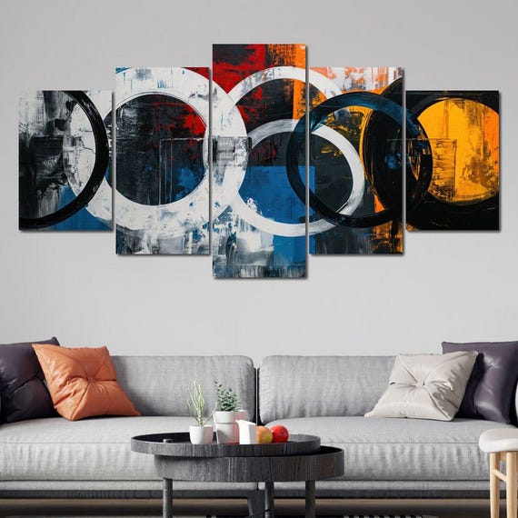 Spectral Spheres Harmony Modern Geometric Art Colorful Abstract Wall Art Living Room Decor Multi Panel By Nichecanvas