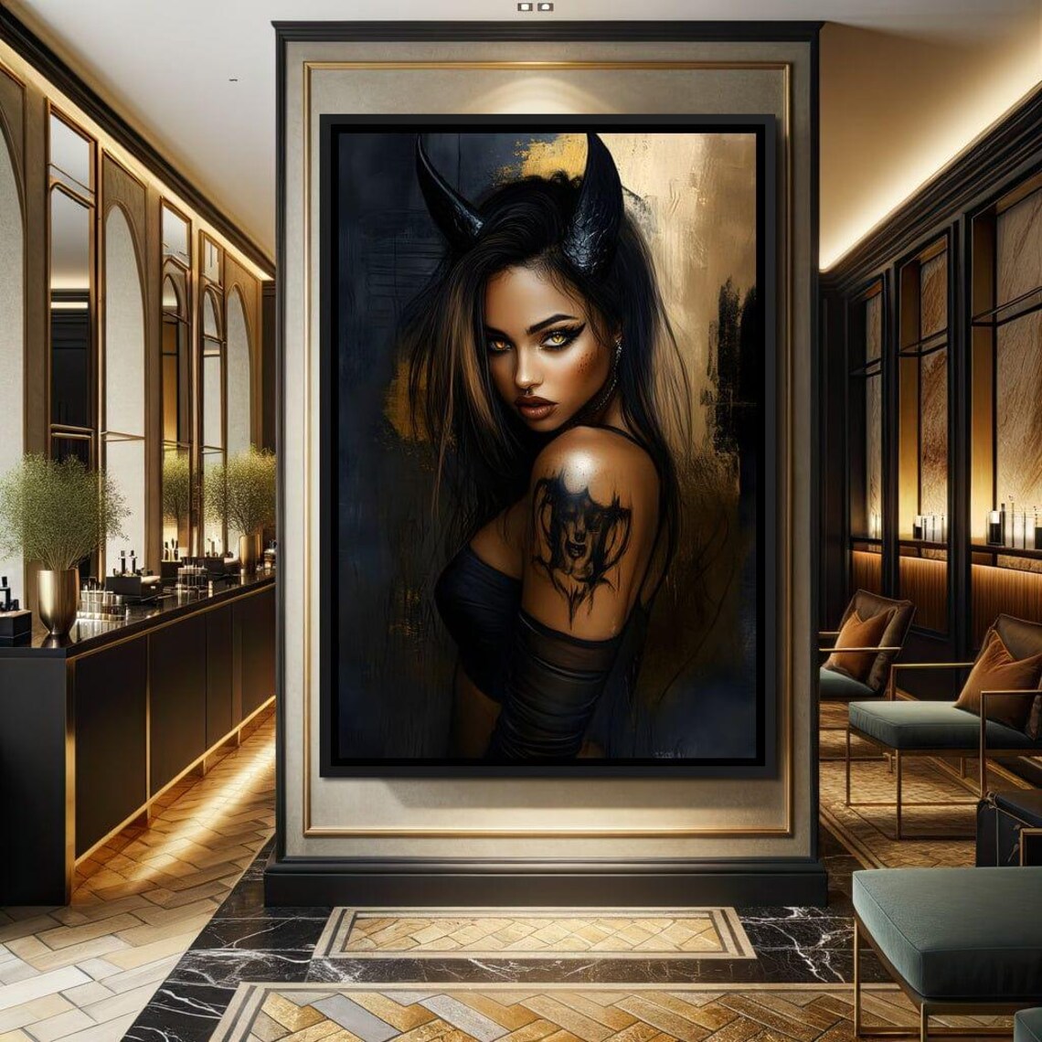 Enigmatic Starlit Rebellion, Modern Home Decor - Image 3