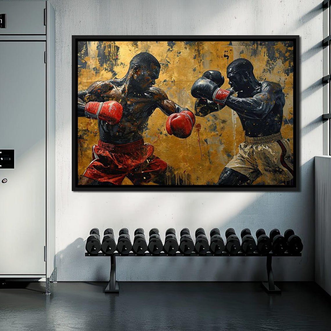 Boxing Duel Two Fighters Gold Splash Dynamic Sports Wall Art Poster - Image 4