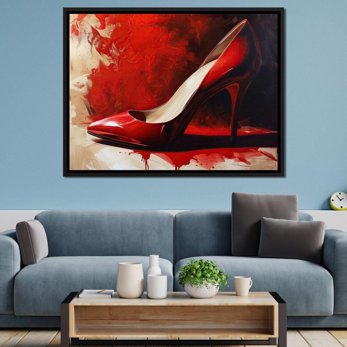 Scarlet Stiletto Glossy Red High Heel Shoe Painting Glamour Art Poster - Image 3