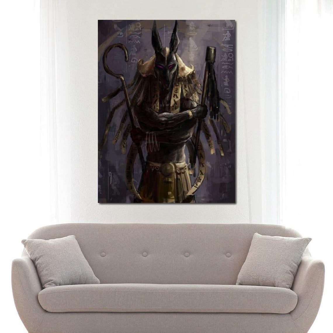 Anubis Egyptian Jackal God Dark Mythology Oil Painting Wall Poster - Image 4