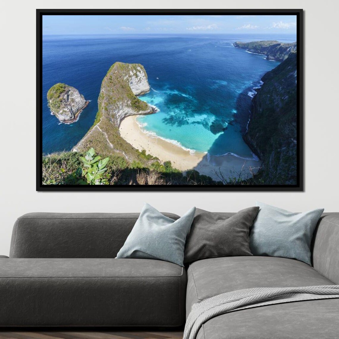Kelingking Beach Bali Cliff Overlook Turquoise Bay Travel Wall Poster