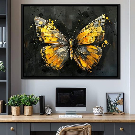 Luminous Monarch Awakening Butterfly Home Decor Vibrant Insect Wall Art Modern Abstract Design Colorful Nature Art By Nichecanvas