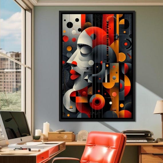 Kaleidoscopic Patterned Dream Vibrant Wall Art Geometric Face Colorful Home Decor Abstract Design Modern Art By Nichecanvas