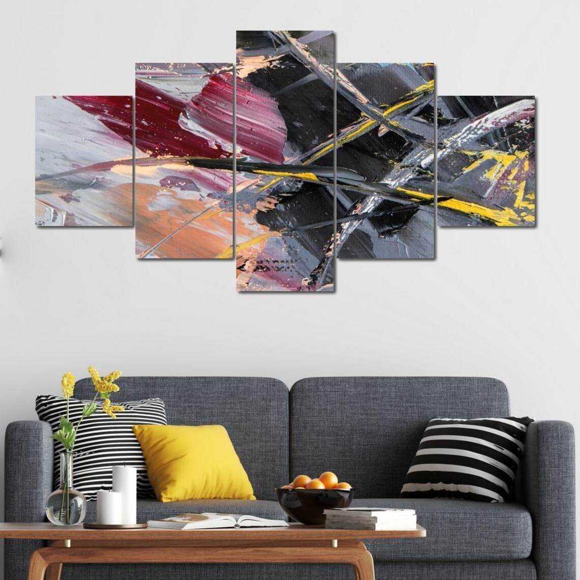 Abstract Surface, Modern Geometric Oil Painting - Image 4