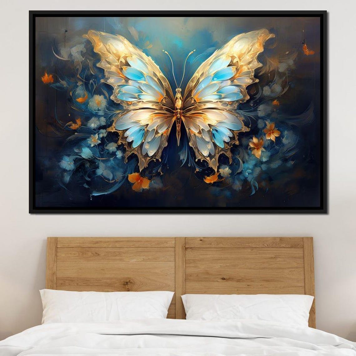Ethereal Monarchs Flight Cole Williams Dreamy Butterfly Wall Art Whimsical Nature Decor Vibrant Azure By Nichecanvas