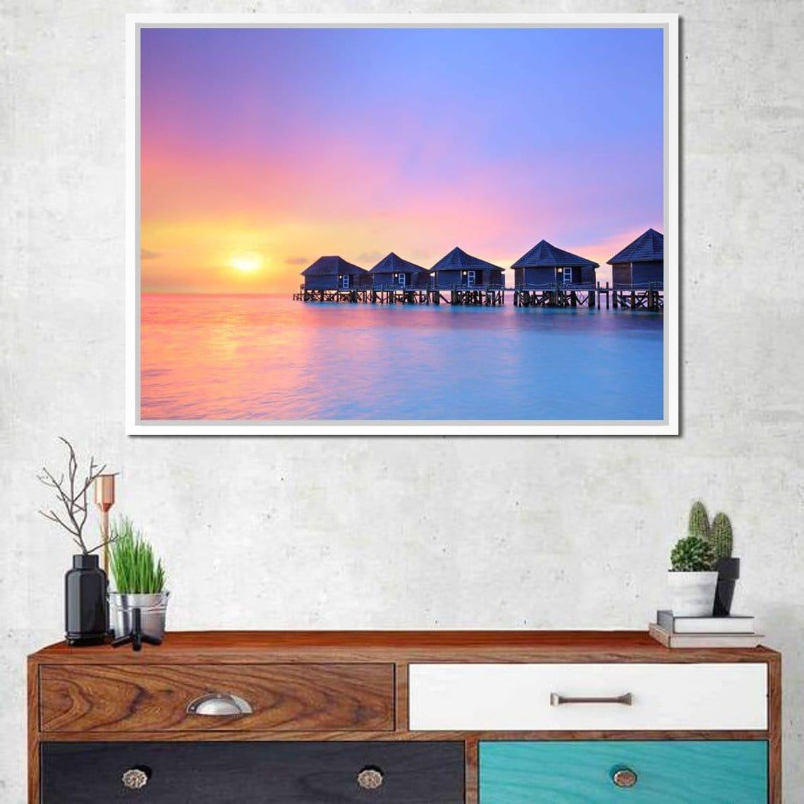 Sunset On Maldives Island Coastal Art