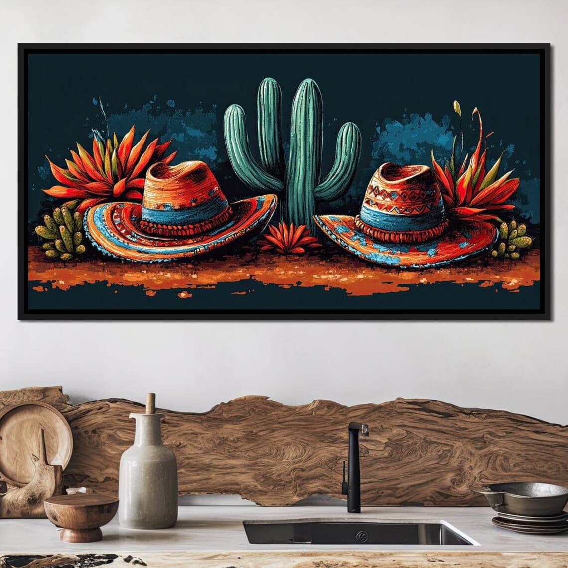 Desert Fiesta Harmony, Southwest Cactus Art Print