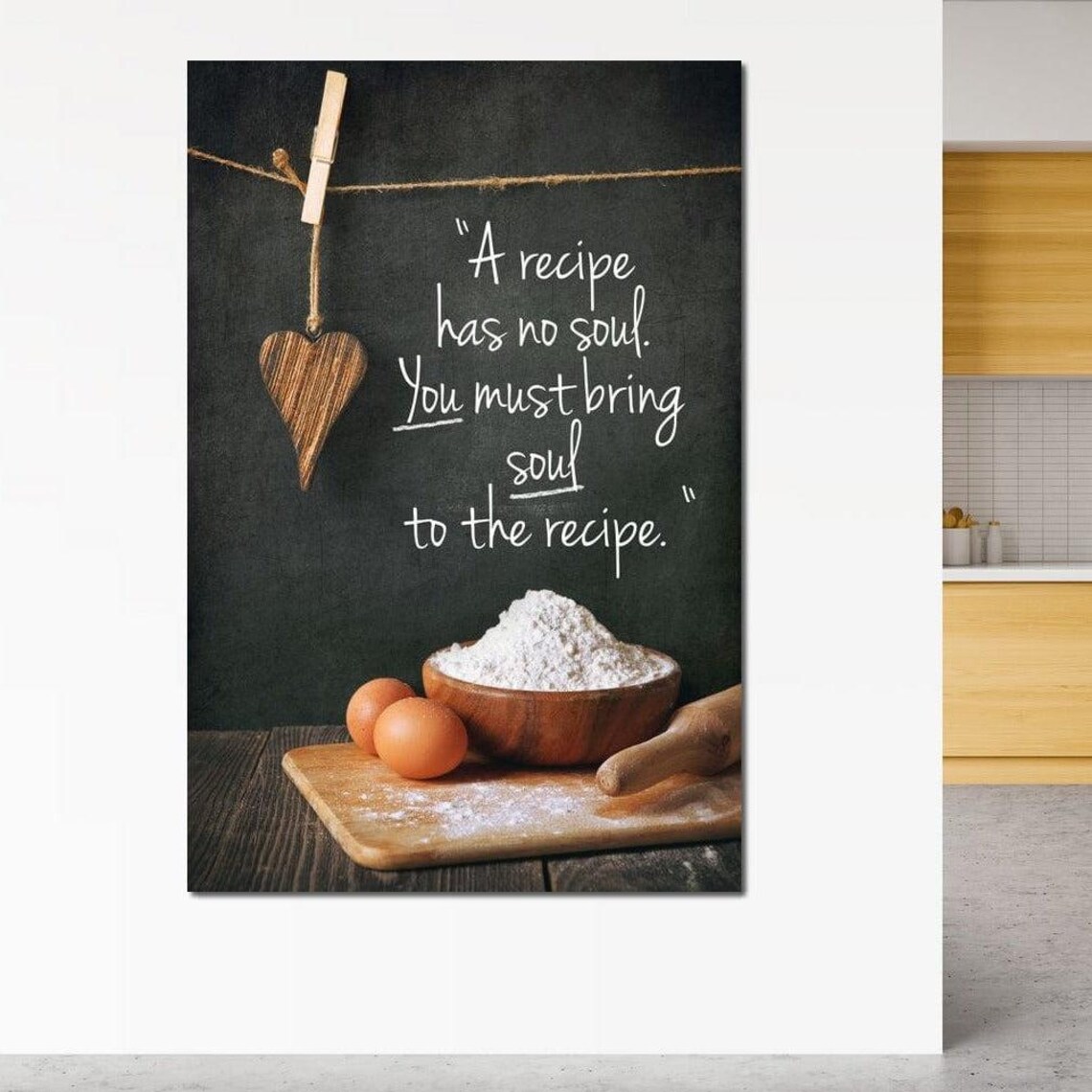 Kitchen Recipe Soul Quote Chalkboard Sign Rustic Cooking Wall Art Print - Image 3