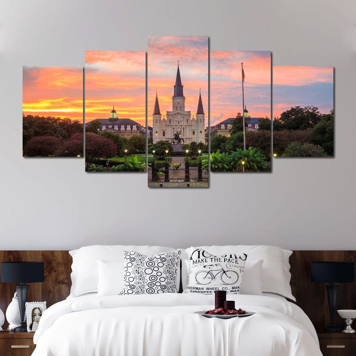 Saint Louis Cathedral New Orleans Sunset Five Panel Cityscape Poster - Image 4